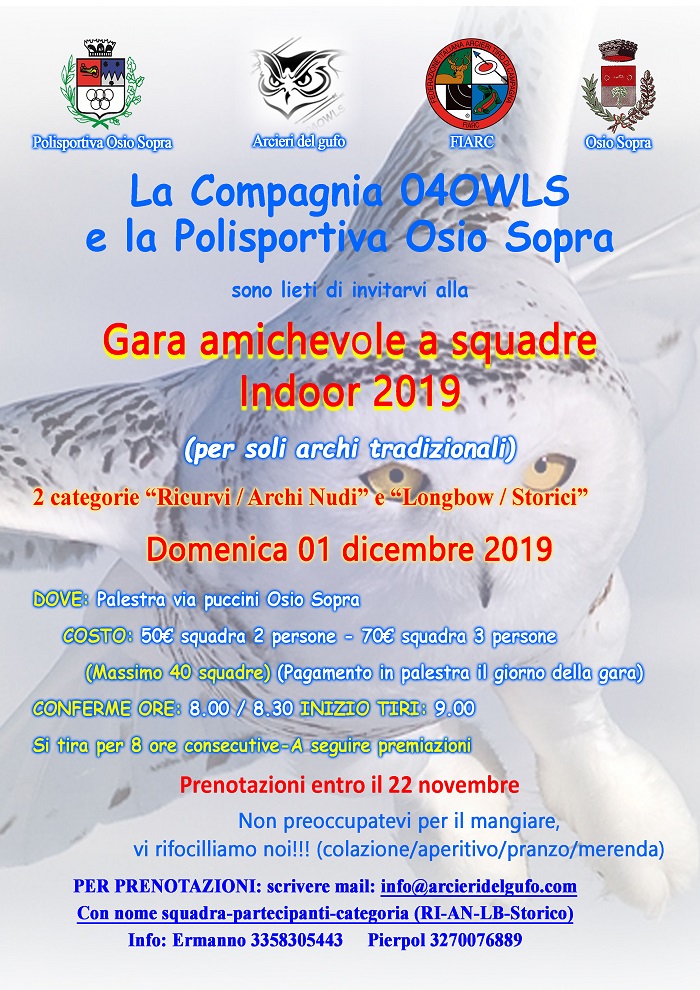 Invito amichevole Indoor dicembre 2019